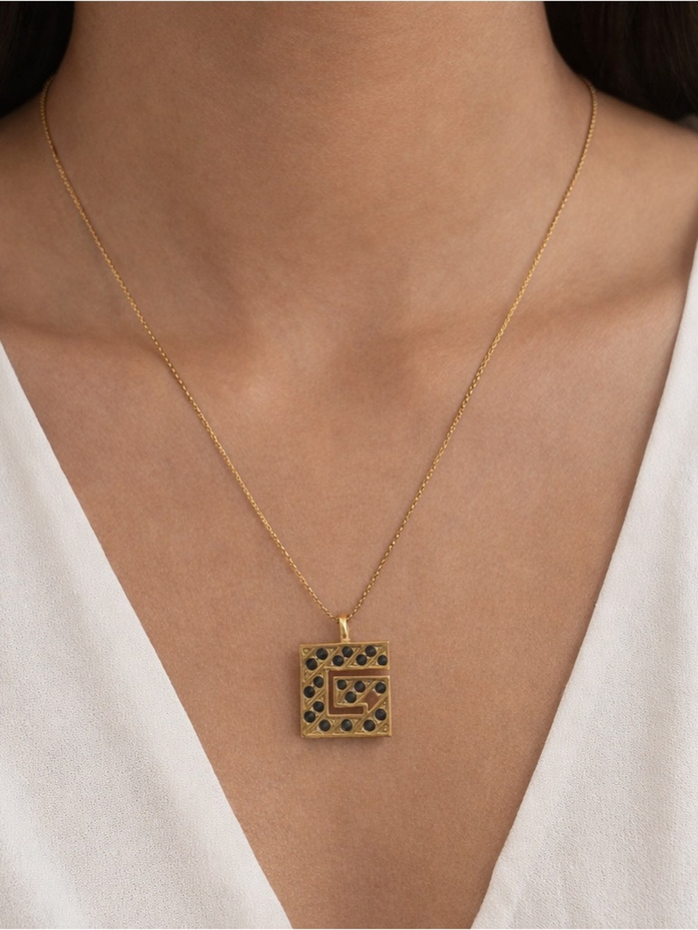 Givenchy geometric pendant necklace